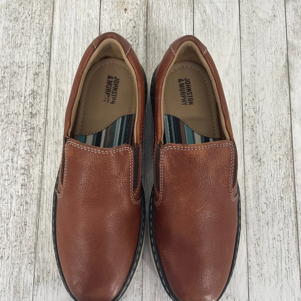 Johnston & Murphy McGuffey Slip On Kids Leather Loafer‎ Size 2M Boys
